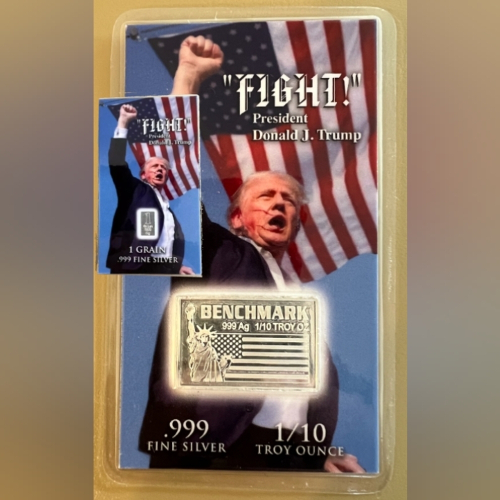 NEW! 2 Pack Donald Trump Assassination Attempt Silver Bar Cards. Certified.